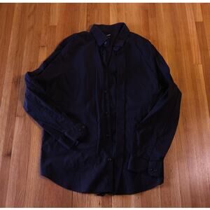 Express extra slim mens black dress shirt button down black XL